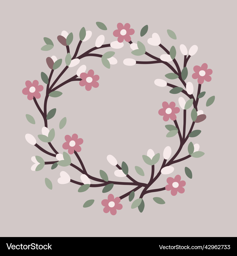 Spring branches frame Spring branches frame vector image