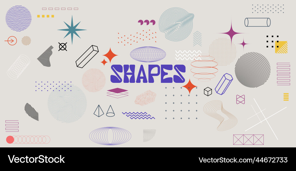 Universal geometric shapes in minimal style Universal geometric shapes in minimal style vector image