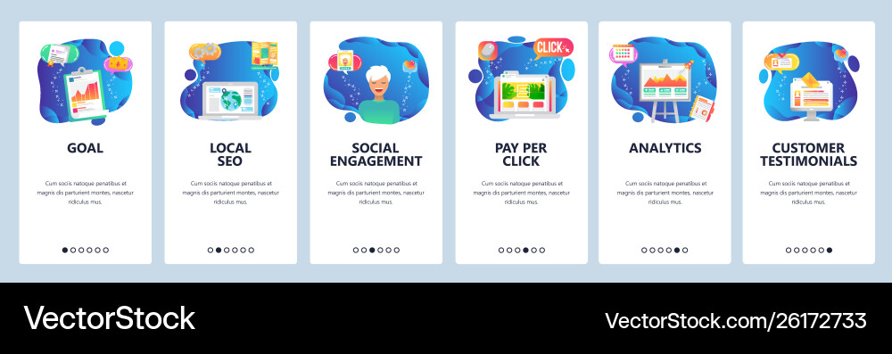 Website and mobile app onboarding screens Vector Image