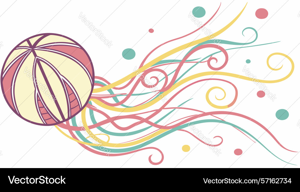 Abstract sphere with flowing colorful lines vector image