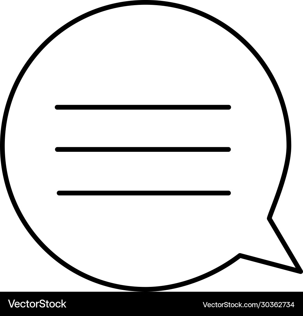 Chat bubble linear icon communication message Vector Image