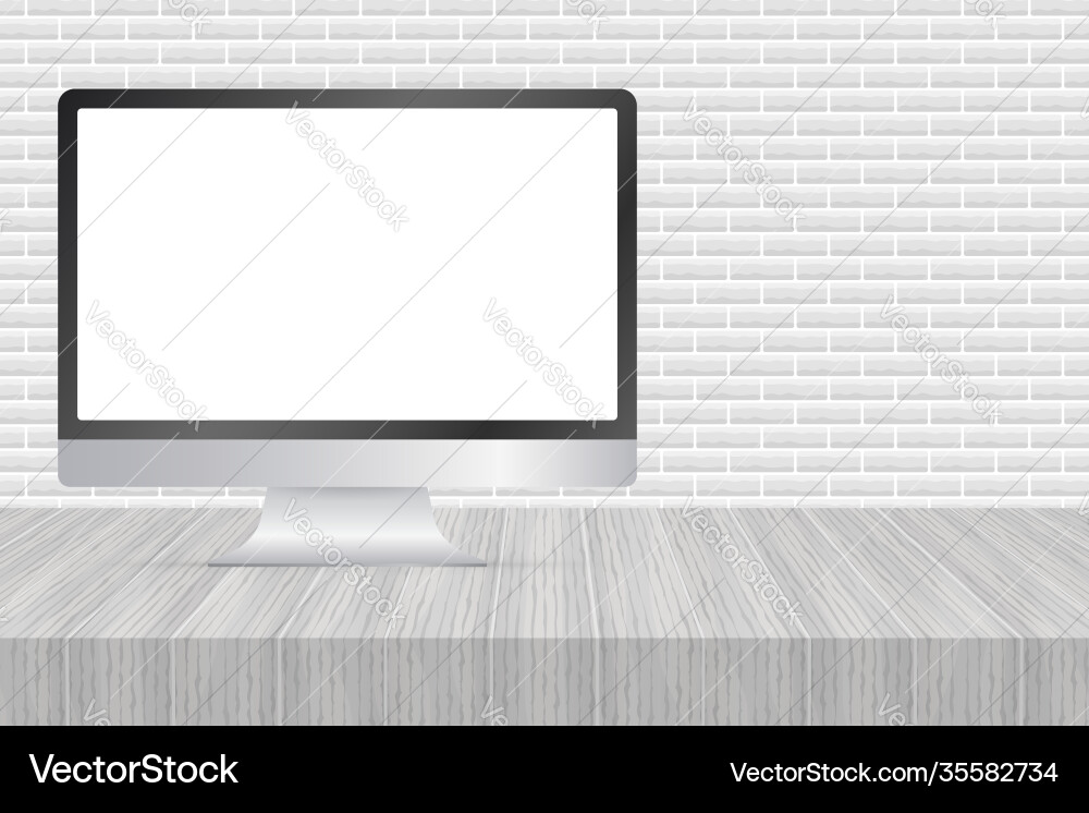 Computer display isolated in realistic design Computer display isolated in realistic design vector image