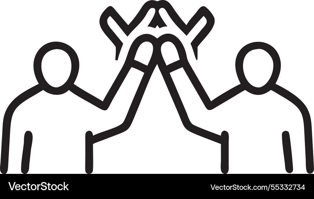 Congregation gathers hands linked for mutual Vector Image
