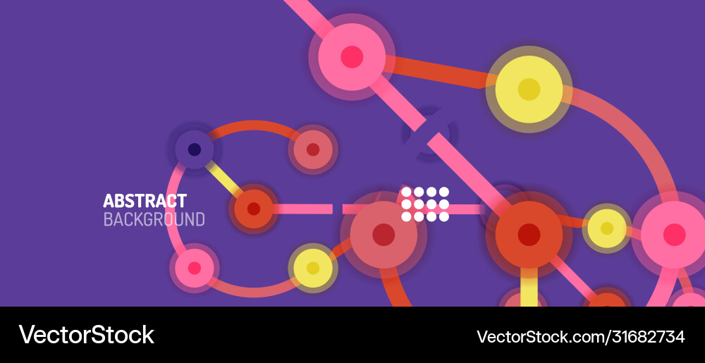 Flat style geometric abstract background round Vector Image