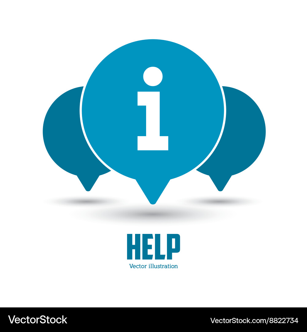 Help design question mark icon flat vector image