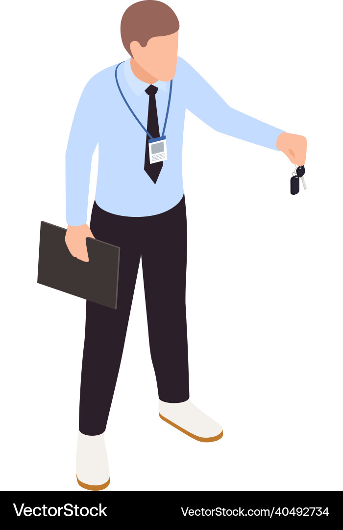 Instructor with keys composition Instructor with keys composition vector image