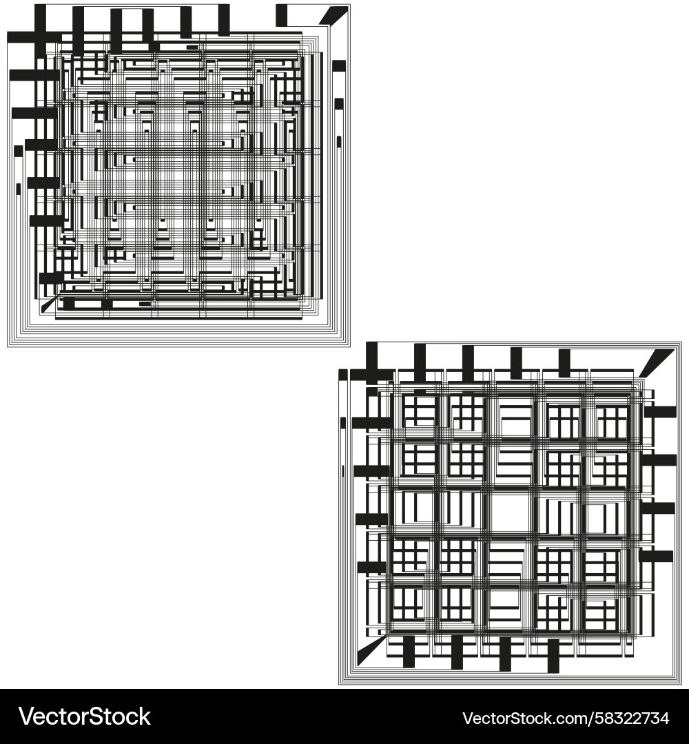 Intricate Grid Patterns Vector Image