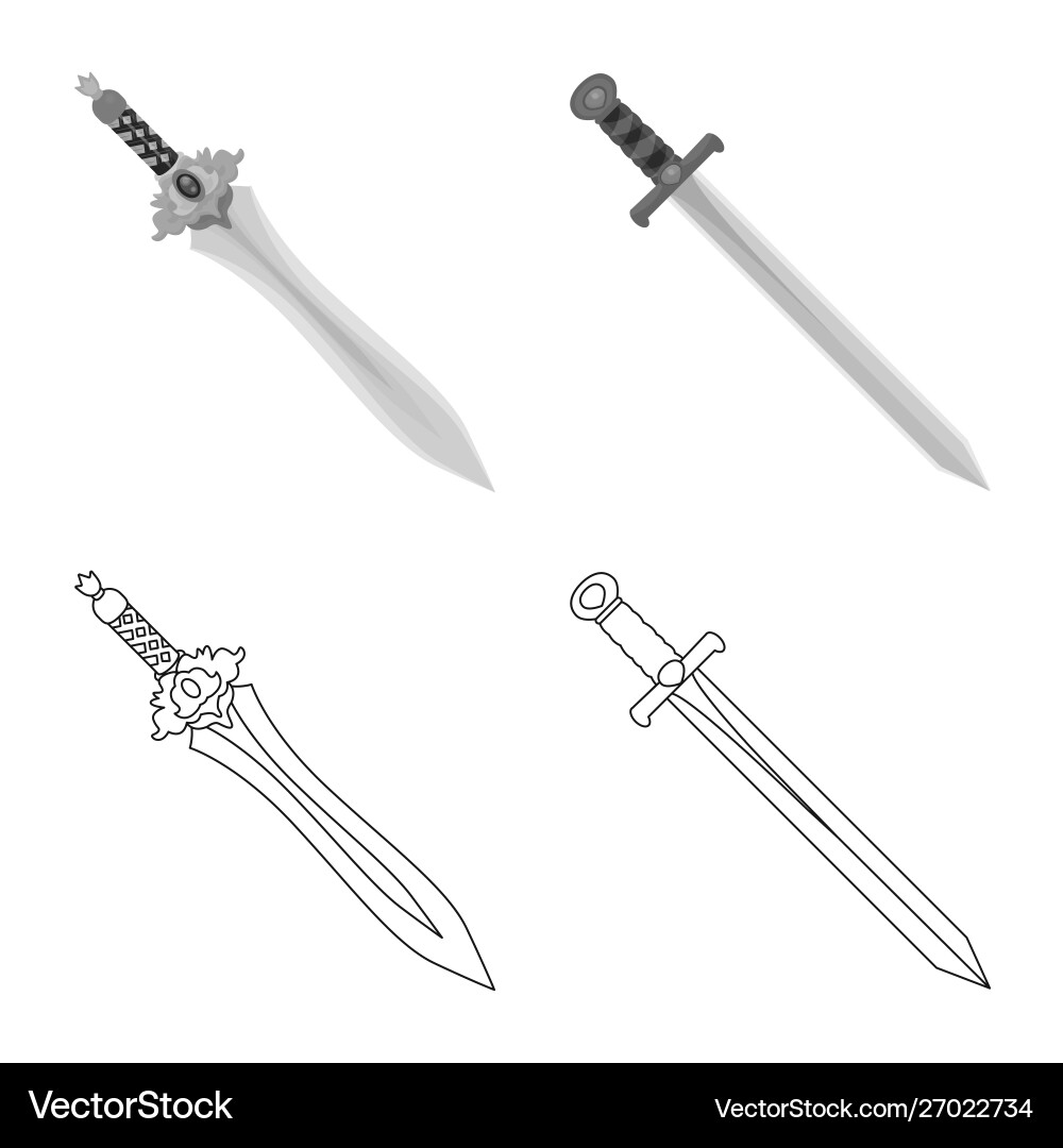 Isolated object game and armor symbol set vector image