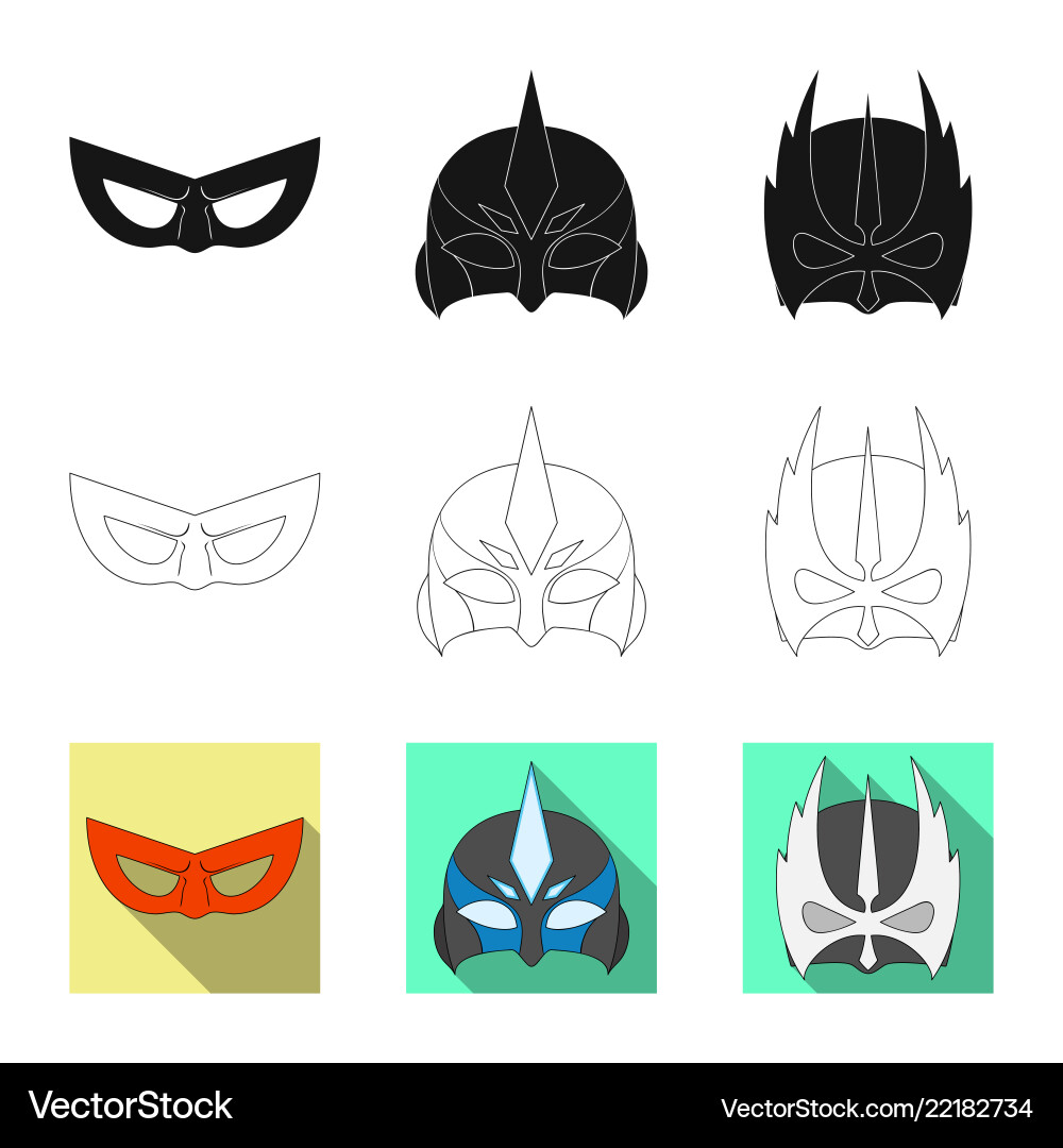 Isolated object of hero and mask symbol Isolated object of hero and mask symbol vector image