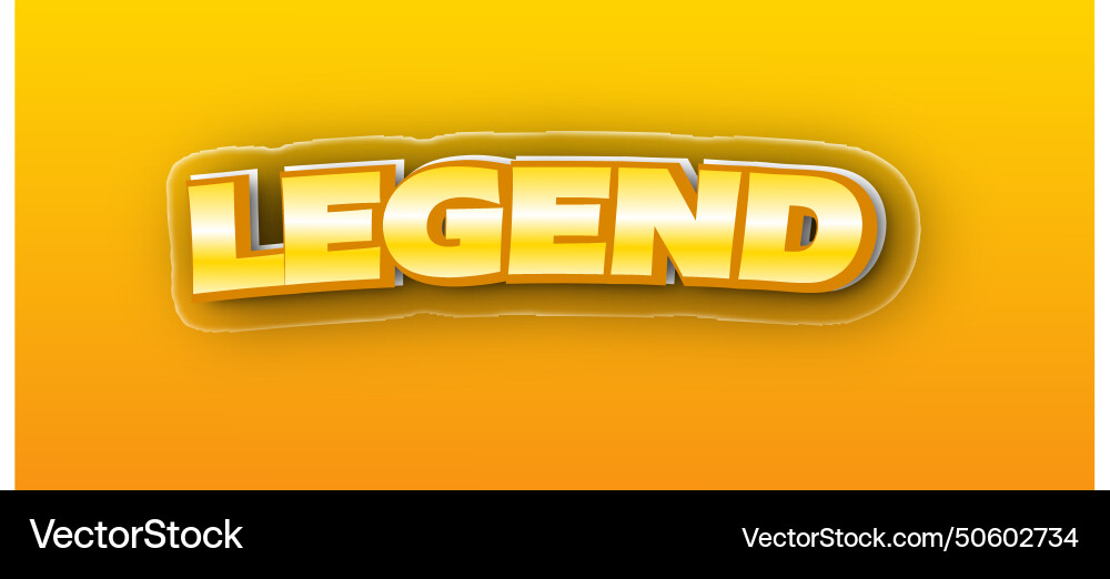 Legend editable text effect 3d emboss gradient Vector Image