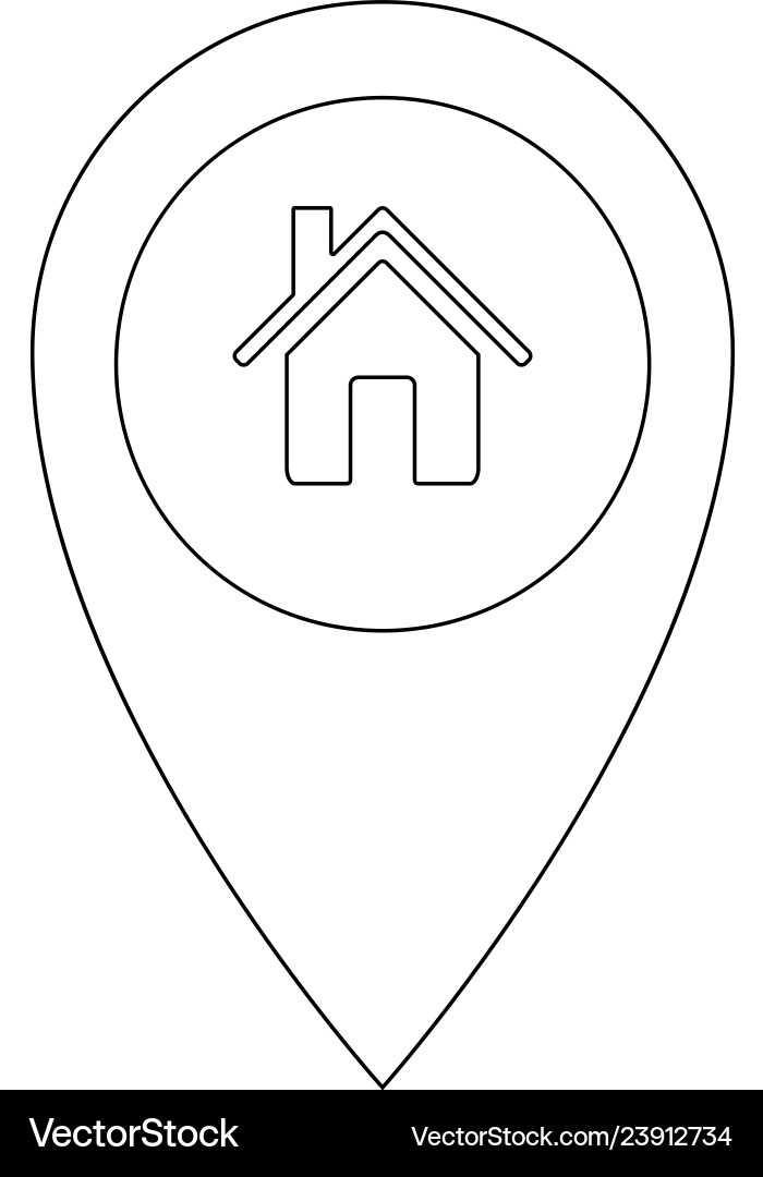 Map pointer house home location marker flat icon Map pointer house home location marker flat icon vector image