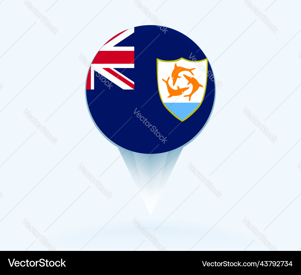 Map pointer with flag of anguilla Vector Image