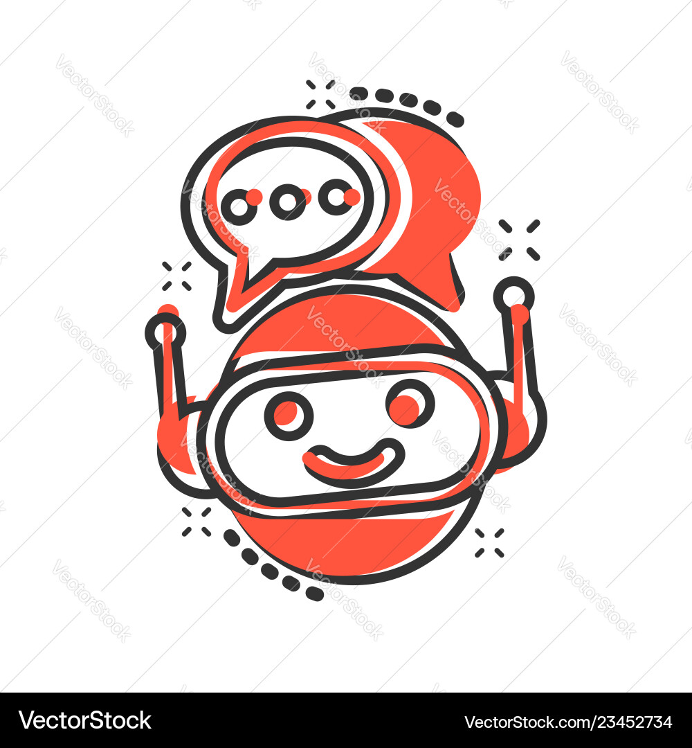 Nettes Roboter-Chatbot-Symbol im Comic-Stil Bot Nettes Roboter-Chatbot-Symbol im Comic-Stil Bot vektorbild