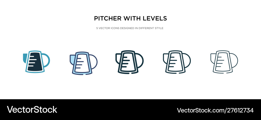 Pitcher with levels icon in different style two vector image