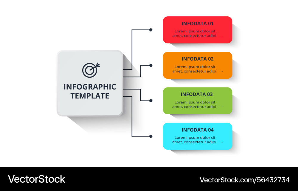 Process chart elements of graph diagram with 4 Process chart elements of graph diagram with 4 vector image