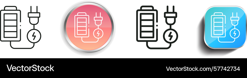 Rechargeable icon thin linear regular and button Rechargeable icon thin linear regular and button vector image
