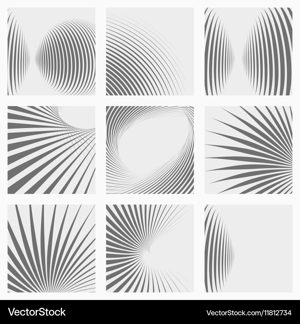 Set of striped abstract forms Vector Image
