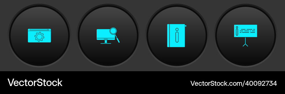 Set setting computer monitor diagnostics user Set setting computer monitor diagnostics user vector image