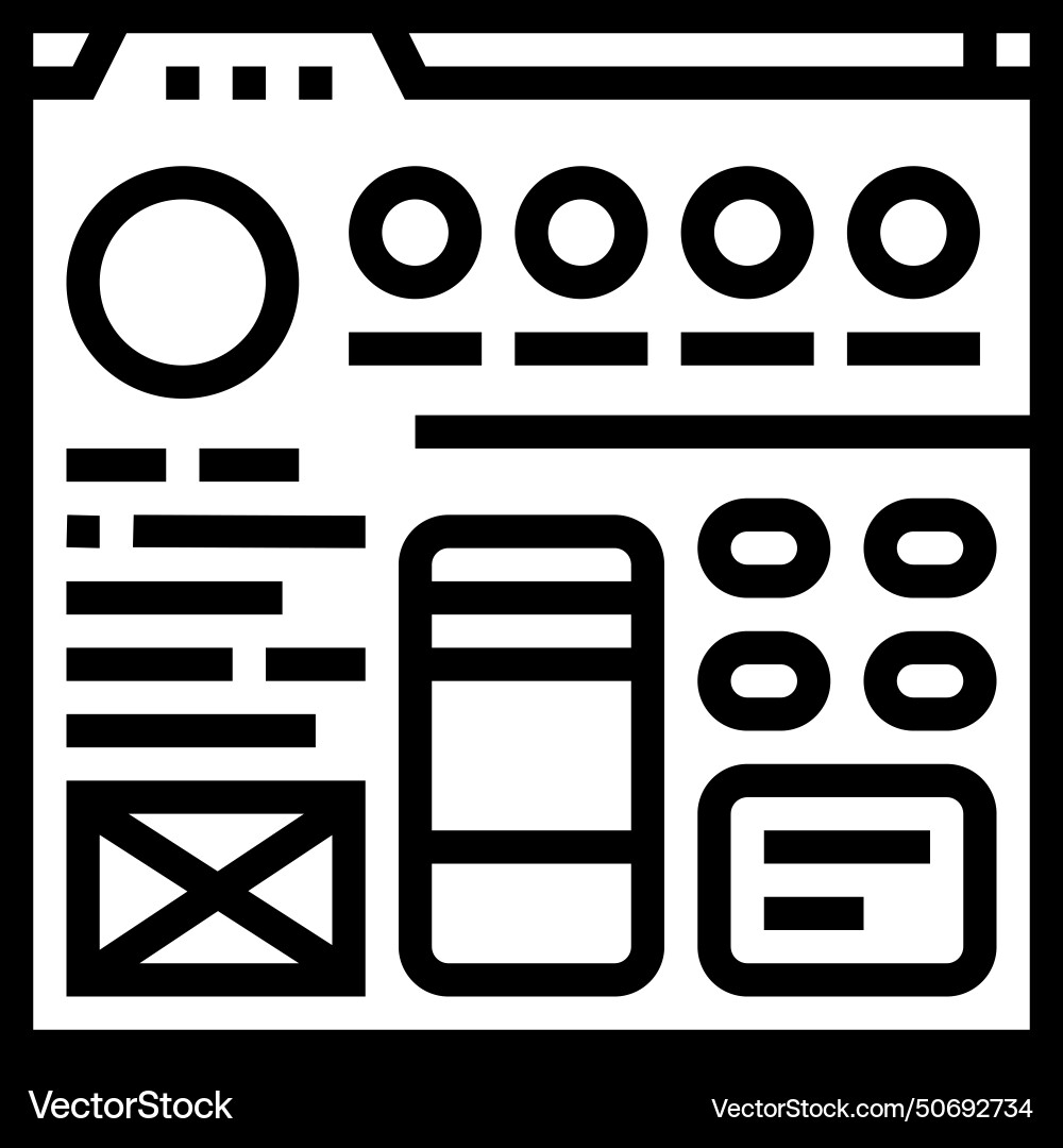 Style guide ux ui design line icon Style guide ux ui design line icon vector image