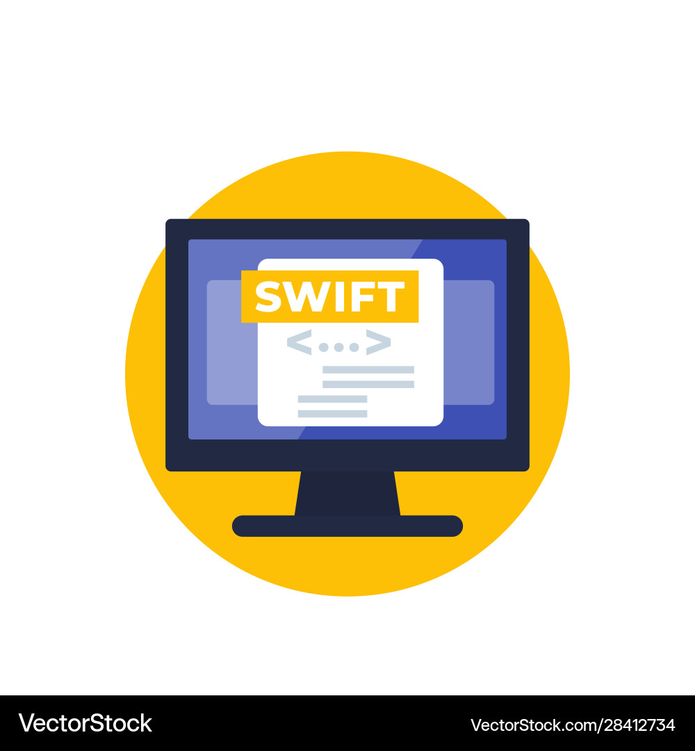 Swift-Programmierung Kodierung flaches Symbol vektorbild