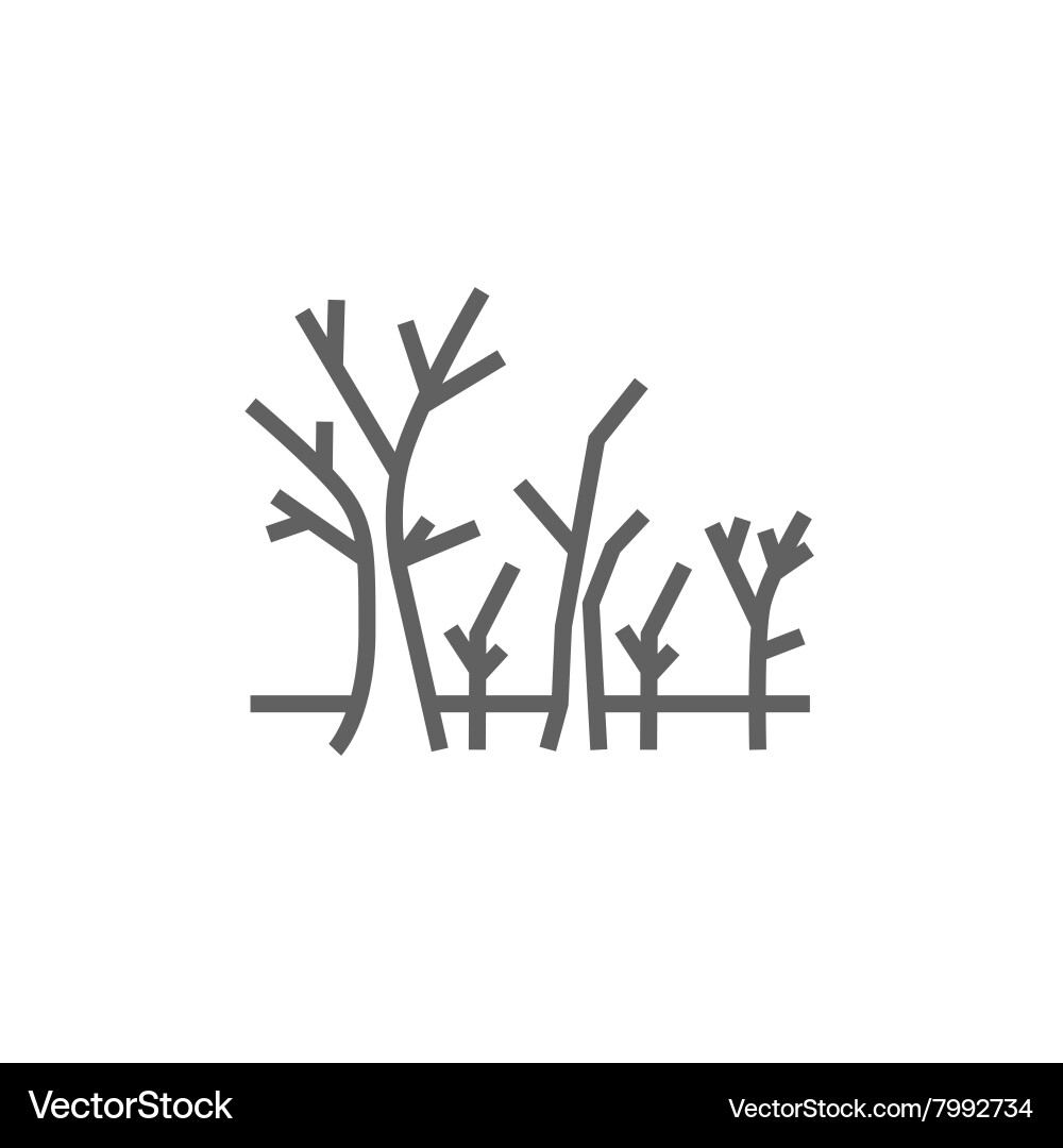 Tree with bare branches line icon Vector Image