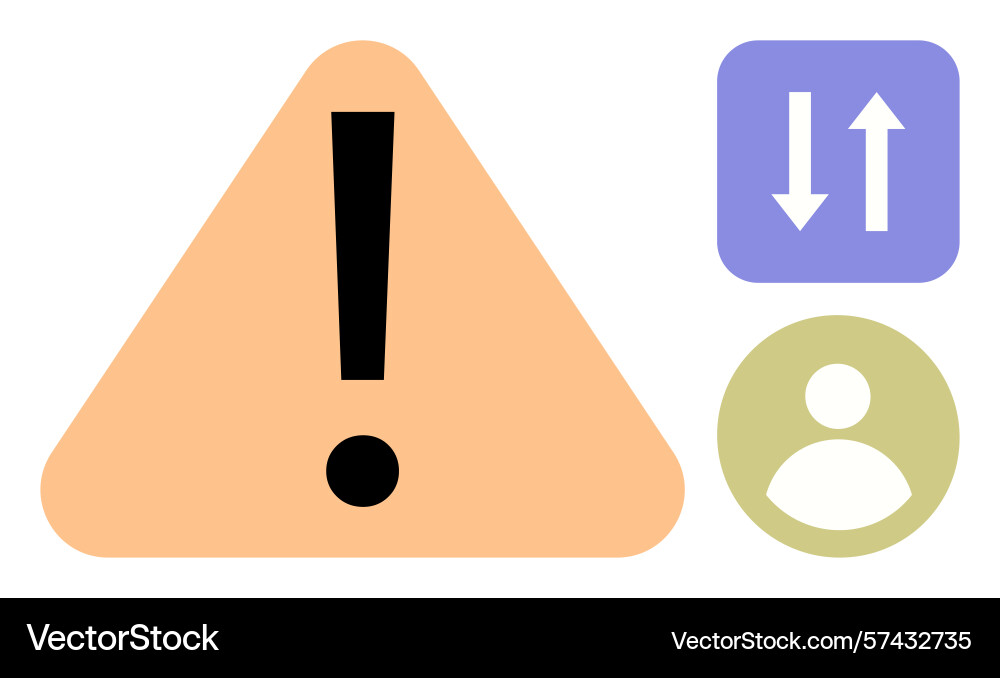 Alert warning triangle with exclamation mark Alert warning triangle with exclamation mark vector image