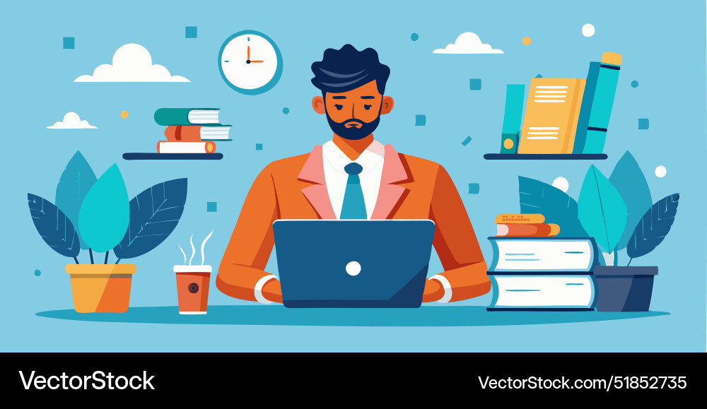 Balanced business work-life harmony Royalty Free Vector
