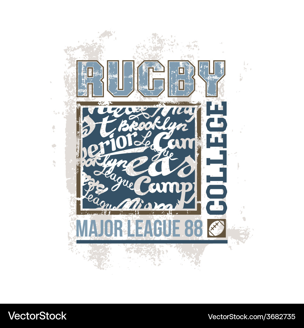 College print rugby team Royalty Free Vector Image