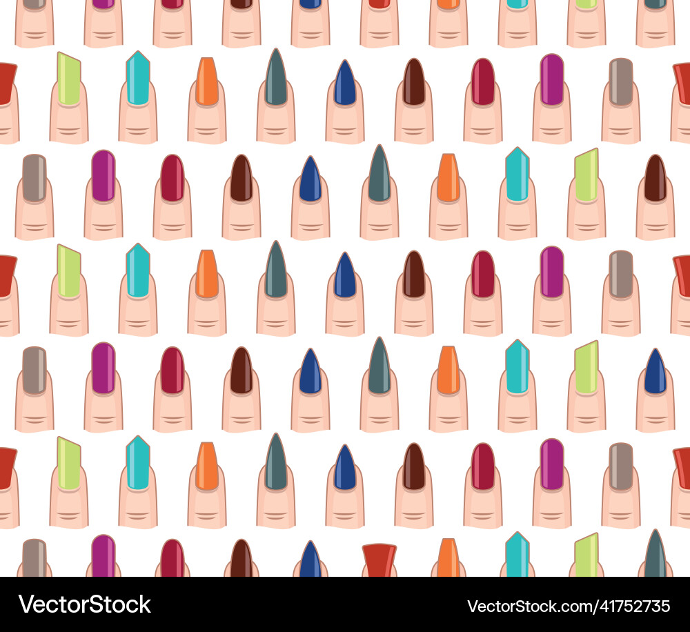 Different nails shape seamless pattern Different nails shape seamless pattern vector image