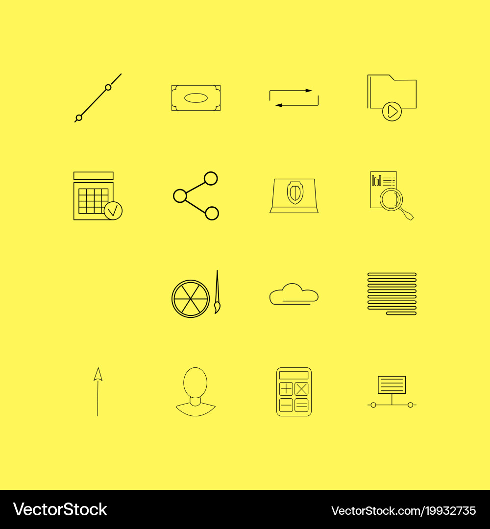 Essential linear icon set simple outline icons Vector Image