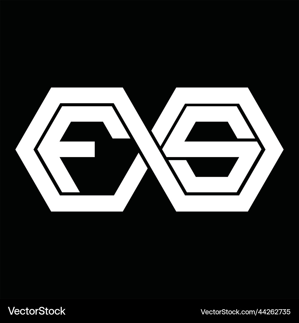 Fs logo monogram with hexagon template Vector Image