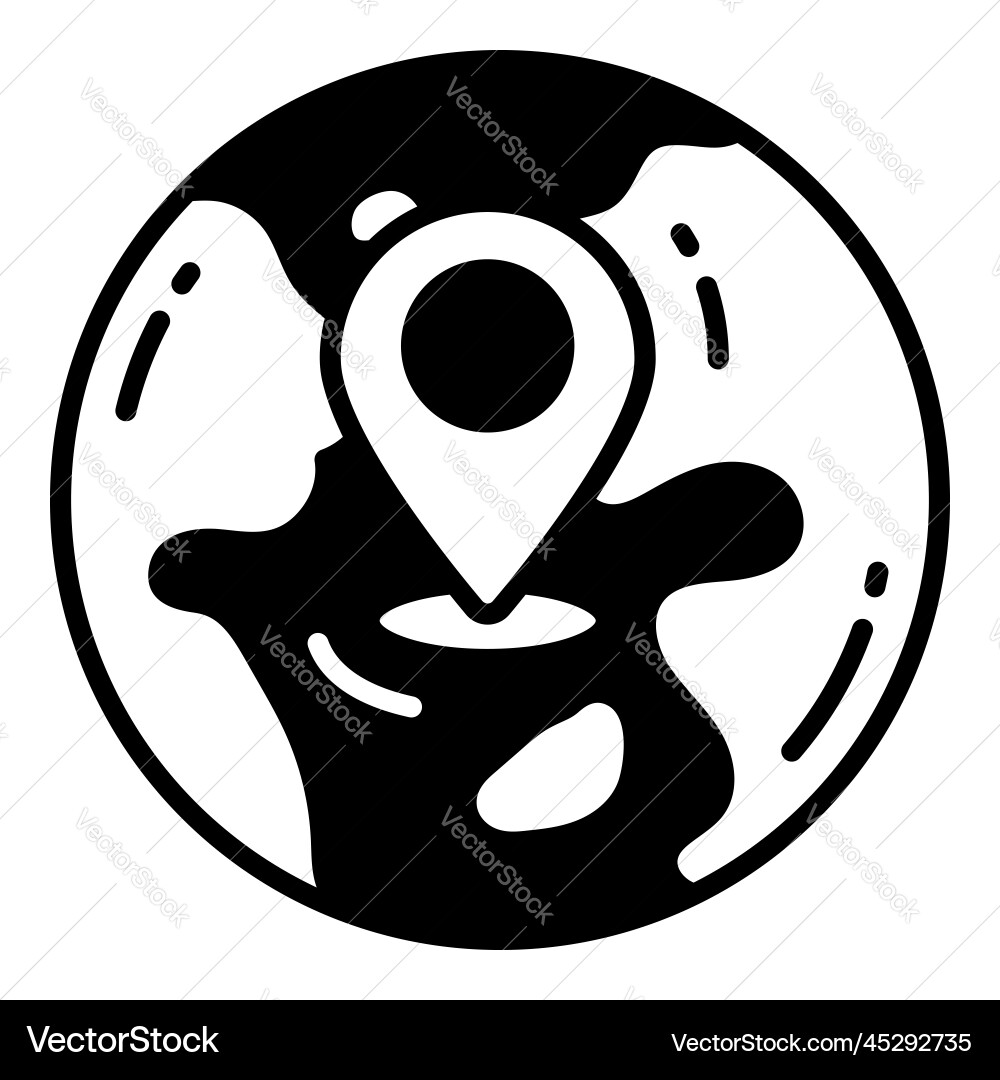 Global location icon related map Vector Image