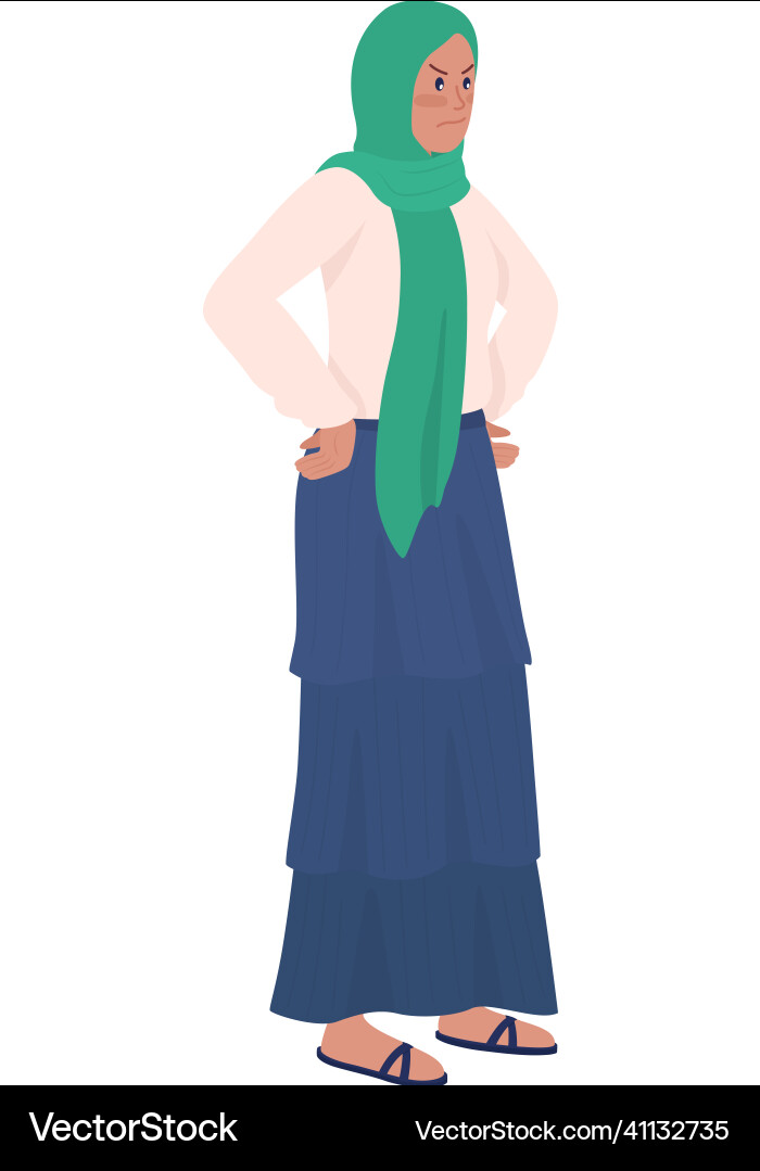 Irritated woman semi flat color character Irritated woman semi flat color character vector image
