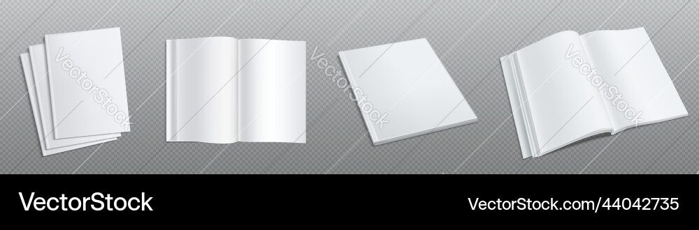 Open & Closed Notebook Set - Realistic vector image