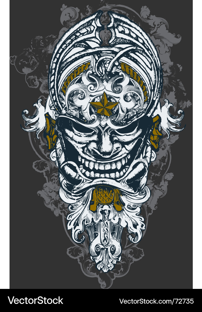 Ornate Skull Mask Vector Image
