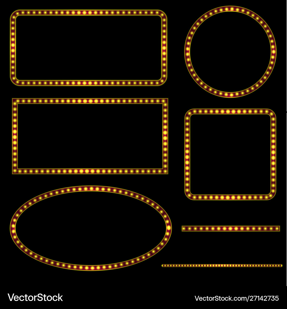 Retro Neon Frames Set vector image
