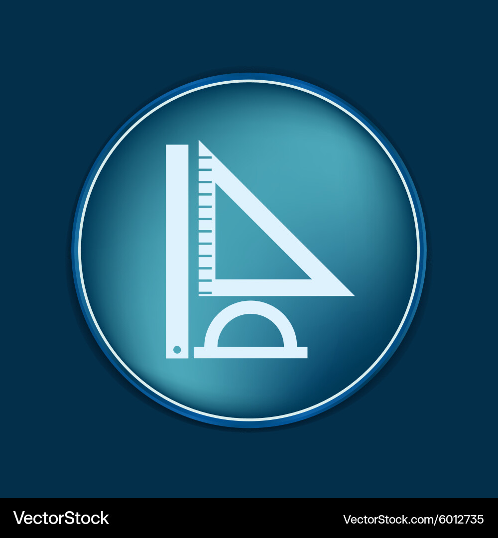 Ruler protractor triangle symbol of geometry vector image