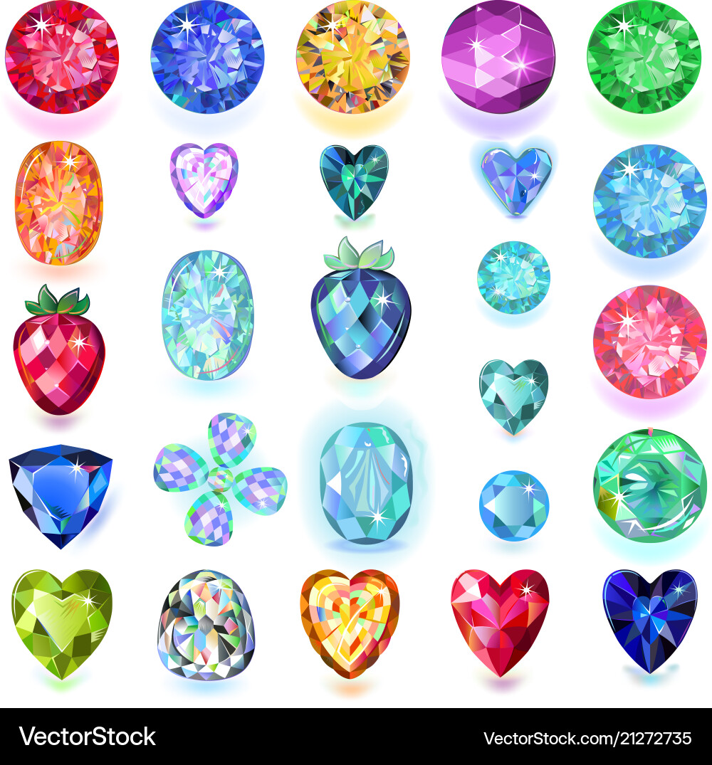 Set of colored gems Set of colored gems vector image