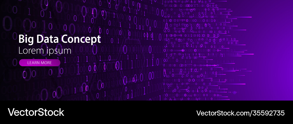 Technology background big data concept binary Technology background big data concept binary vector image