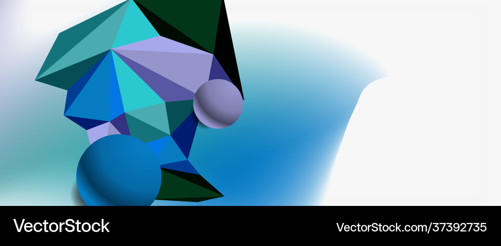 Trendy 3d geometric composition design template Vector Image