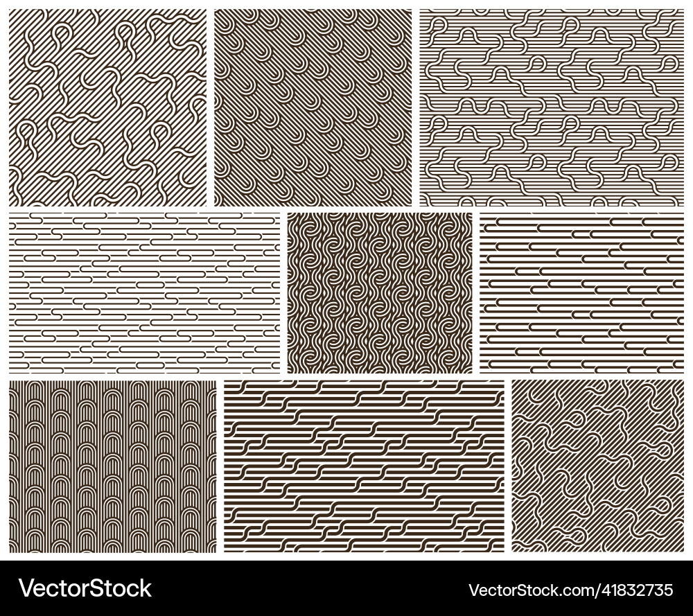 Twisted Line Seamless Patterns vector image