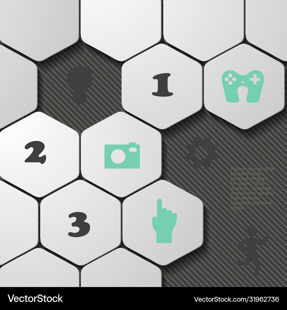 3d origami progress template with numbers vector image