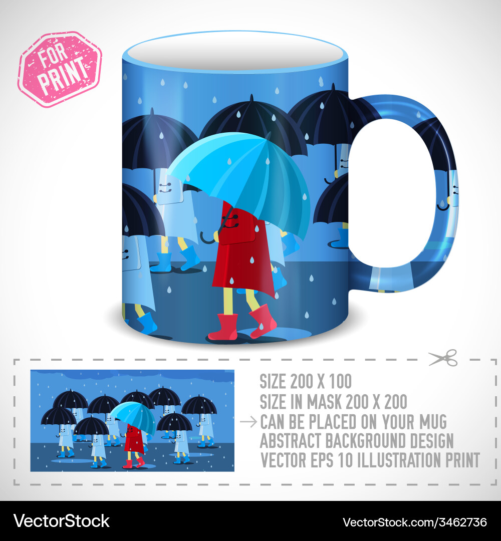 Abstract art design for print on a cup conc Vector Image