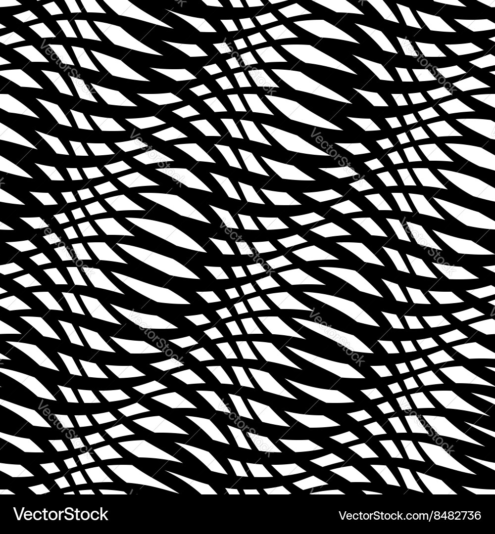 Abstract monochrome seamless pattern crossed vawes vector image