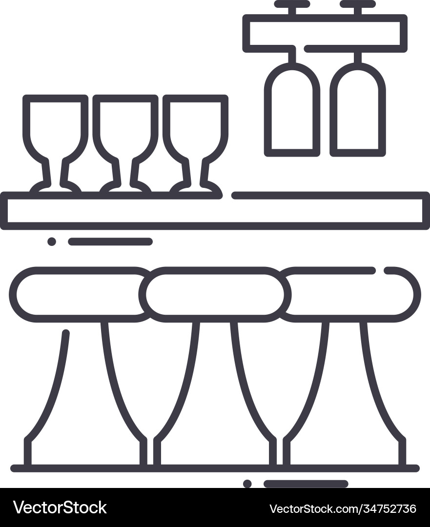 Bar drinking icon linear isolated Bar drinking icon linear isolated vector image