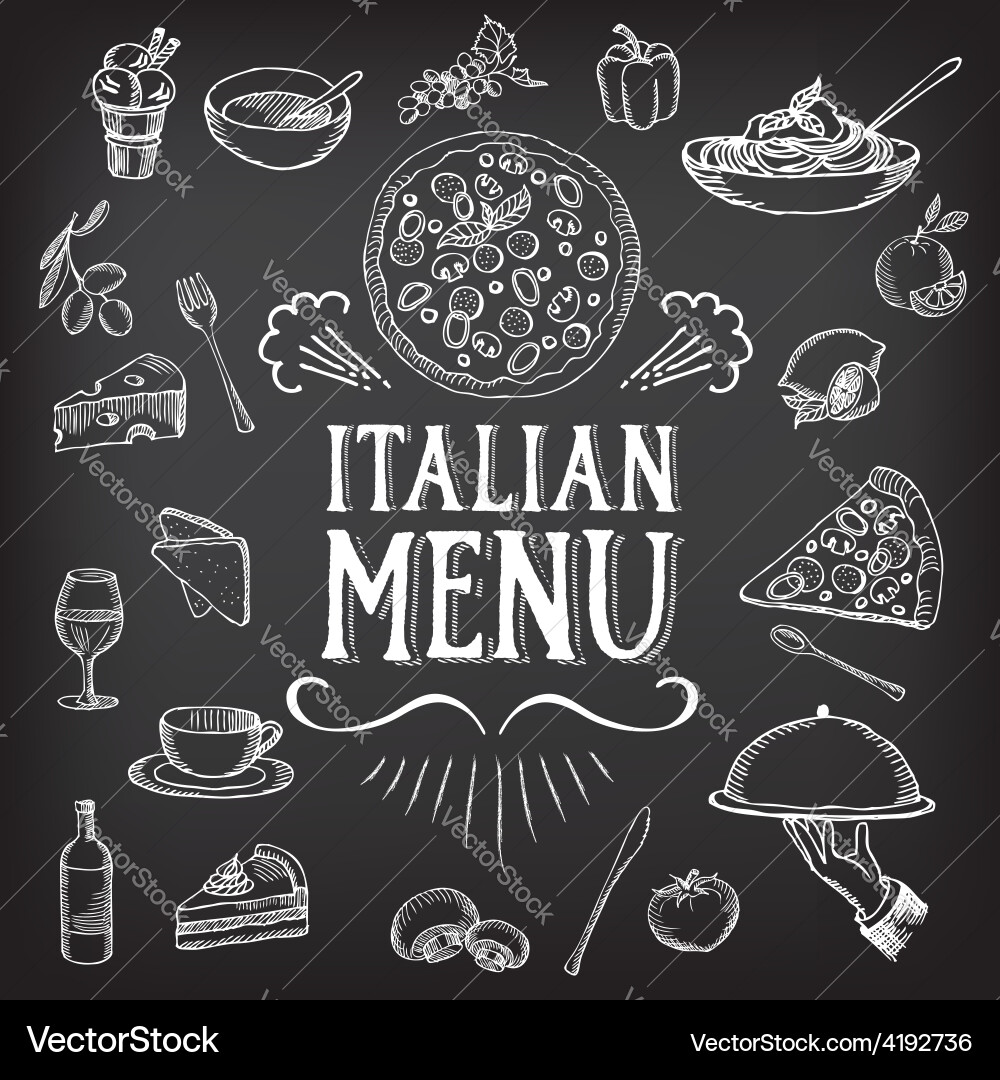 Cafe Menu Template - Chalkboard Style Vector Image