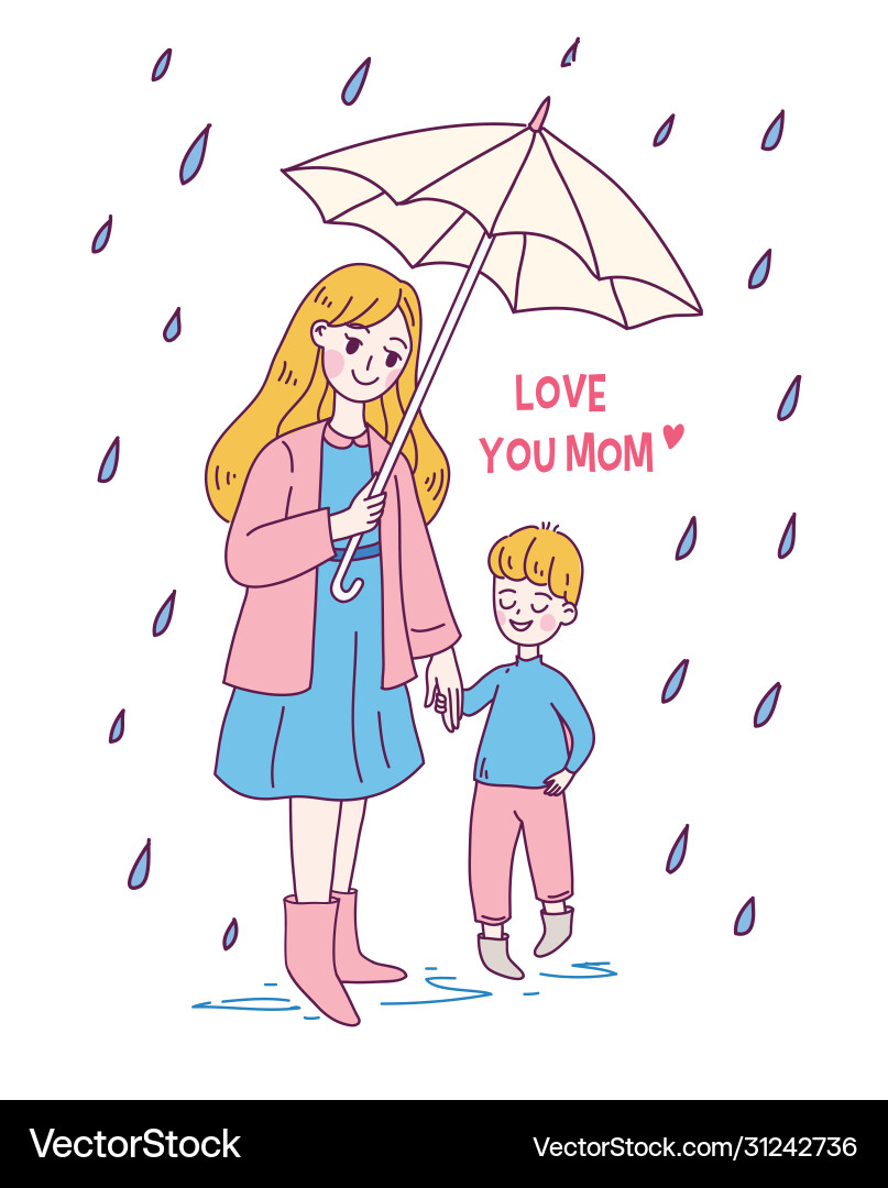 Doodle kawaii Stil niedliche Frau Mutter Doodle kawaii Stil niedliche Frau Mutter vektorbild