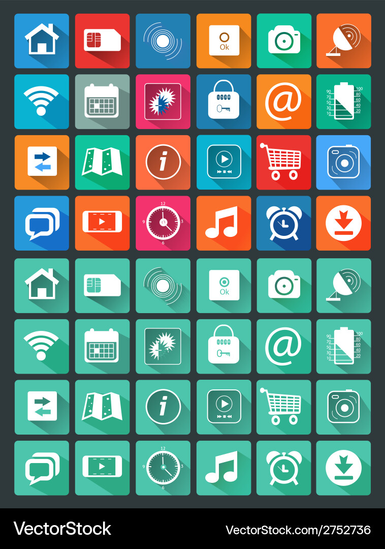 Flat icons for web and mobile applications Vector Image