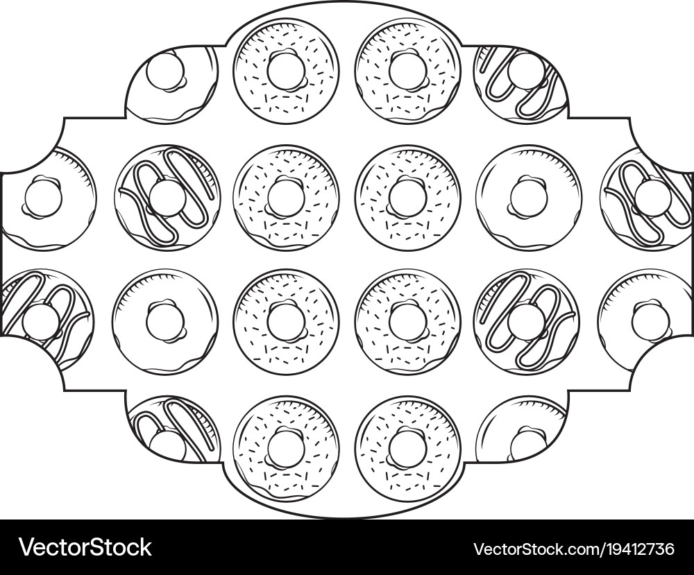 Frame with donuts pattern background Vector Image
