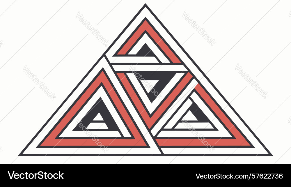 Geometric triangular pattern abstract symmetrical vector image